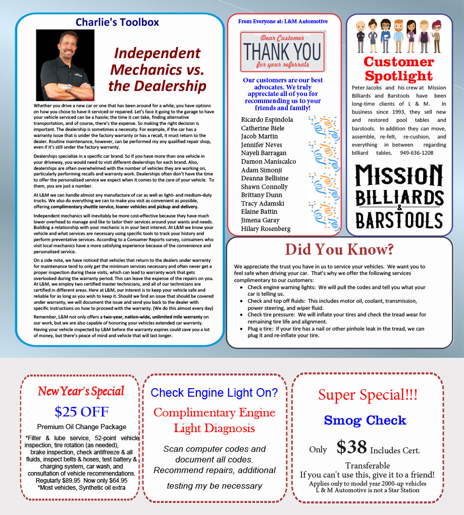 Monthly Newsletter